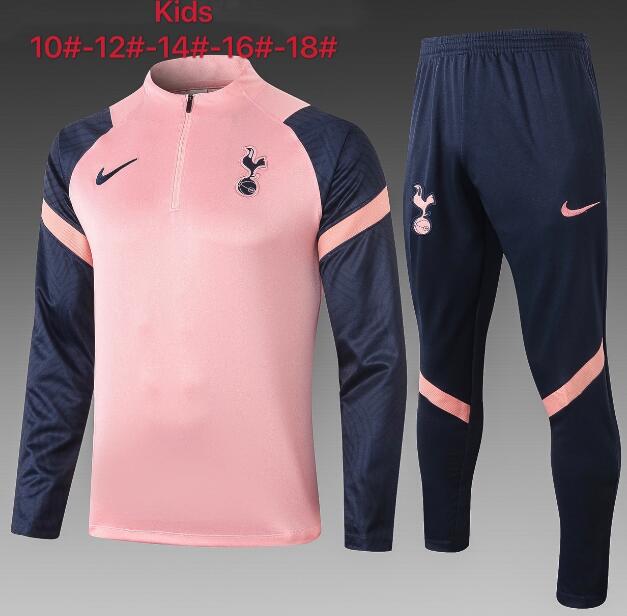 Kids Tottenham Hotspur Pink Training Kits Youth Sweatshirt with Pants 2020/21